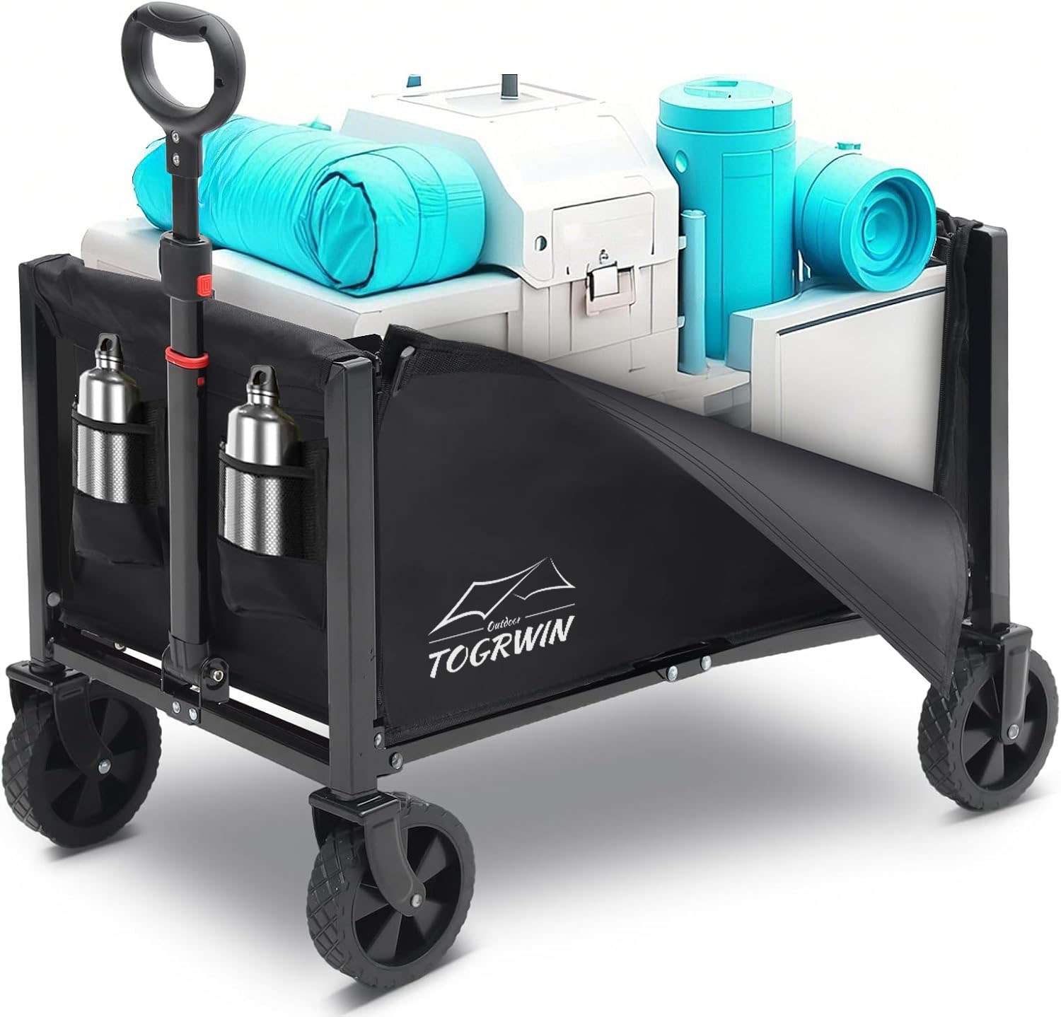 Faltbarer Wagenwagen 160L- 3 in 1 zusammenklappbarer Wagenwagen mit Rädern